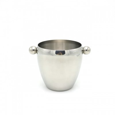 1.5 Liter Metal Stainless Steel Single Wall Ice Bucket Wine Cooler Bottle Chiller With Handle