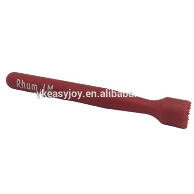 Red Customized Color PP Plastic Bar Tools Bartender Garlic Muddler Pestle Juicer With Groove Teeth Head