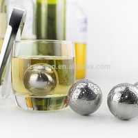 Stainless Steel Ice Balls -Set of 4 Big Whiskey Balls with Gift - Whisky, Wine, Beer, Vodka, Champagne, Spirits Chiller & Cooler