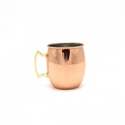 18oz Food Grade Brass Solid Copper Plated Moscow Mule Cocktail Drink Mint Julep Mug Cup