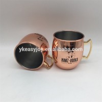 Handmade Russian 16oz Solid Copper Moscow Mule Drum Drinking Coffee Beer Cocktail Vodka Mint Julep Ginger Tea Mug Cup+Logo