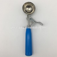 Food Grade Stainless Steel Shiny Mirror Polished Ice Cream Scoop/Spoon With Colorful Plastic Handle