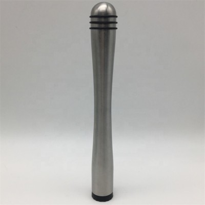 MOQ:100pcs Metal Anti-slip Bar Cocktail Martini Mint Rum Caipirinha Grooved Muddler/Pestle/Mortar With Customized Logo