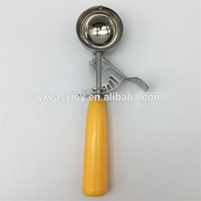 High Quality Stainless Steel Shiny Mirror Polished Colorful Ice Cream Scoop/Spoon With Plastic Handle