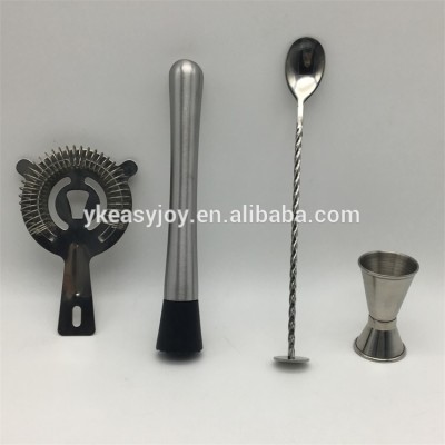 0.5oz/1oz Stainless Steel Cocktail Bar Tool Accessory Jigger/Spoon/Muddler/Strainer Set