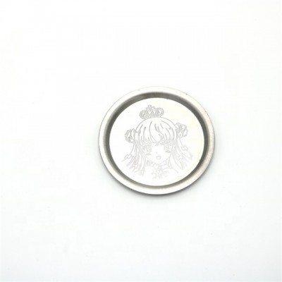 Mixology Rounded Shape Metal Stainless Steel Sandy Matte Brushed Polishing Coffee Tea Beer Coaster With Customized Logo