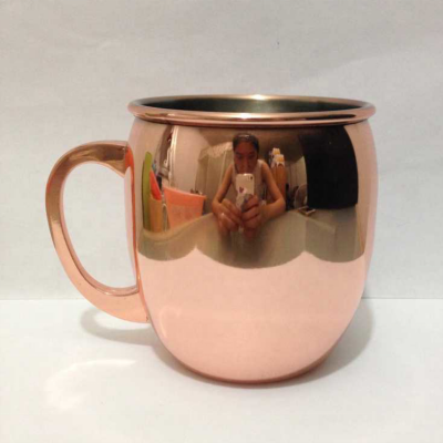 16oz Solid Luxury Moscow Mule Hammered Drum Copper Plated Drinking Coffee Beer Cocktail Vodka Mint Julep Ginger Tea Mug Cup