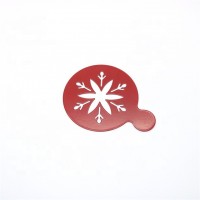 Christmas Snowflake Shaped Reusable Stainless Steel Metal Mocha Latte Cappuccino Coffee Tea Painting Drawing Lettering Stencil