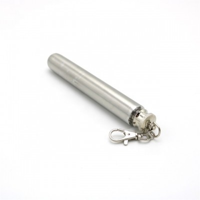 2oz Mini Stainless Steel Brushed Matte Polished Cigar Tube Hip Flask With Keychain